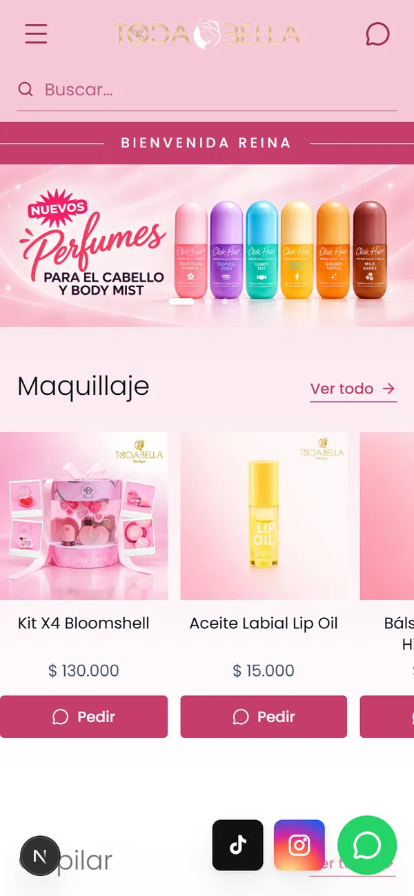 La misma tienda en el celular